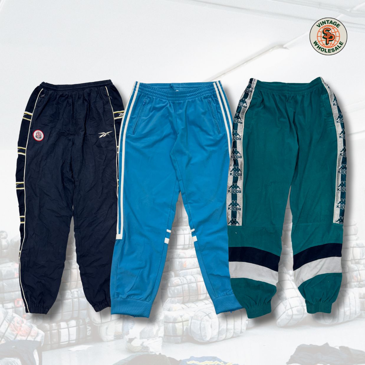 10x Calças de treino vintage com marca - SP Vintage Wholesale