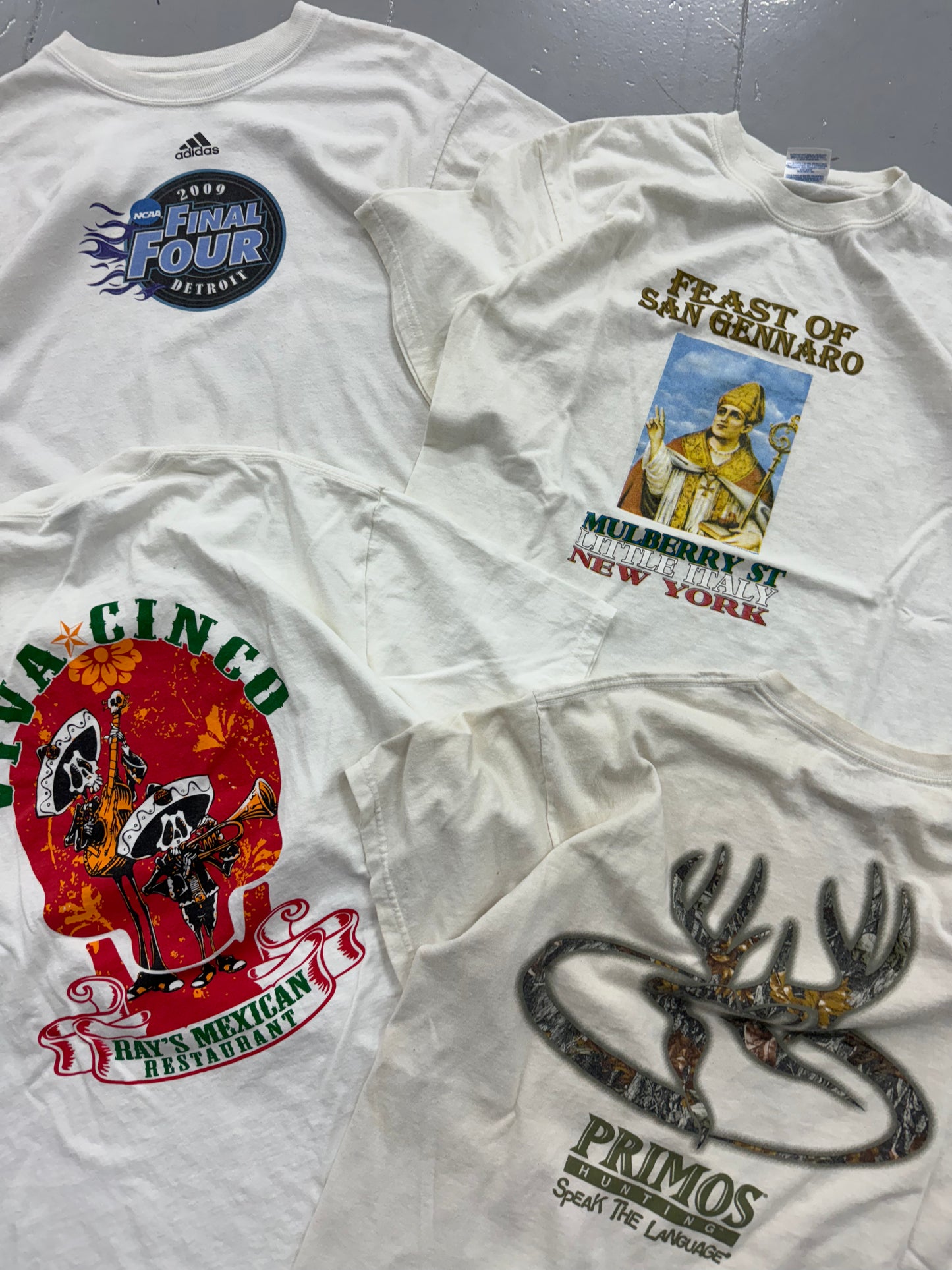 10x camisetas gráficas printed blancas vintage - SP Vintage Wholesale
