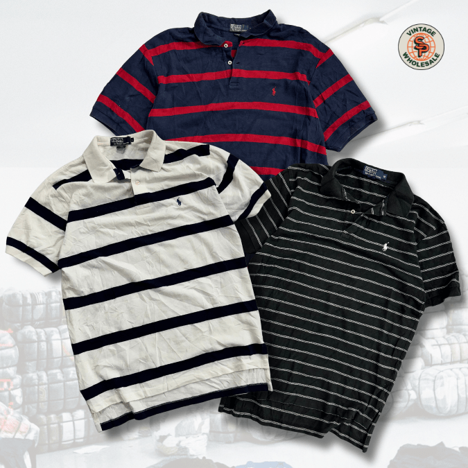10x Polos Ralph Lauren a rayas - SP Vintage Wholesale