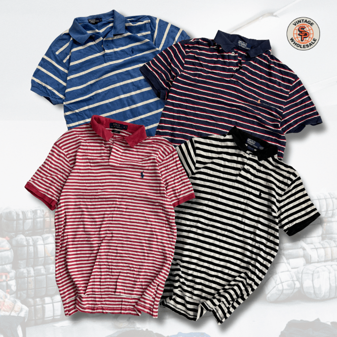 10x Polos Ralph Lauren a rayas - SP Vintage Wholesale