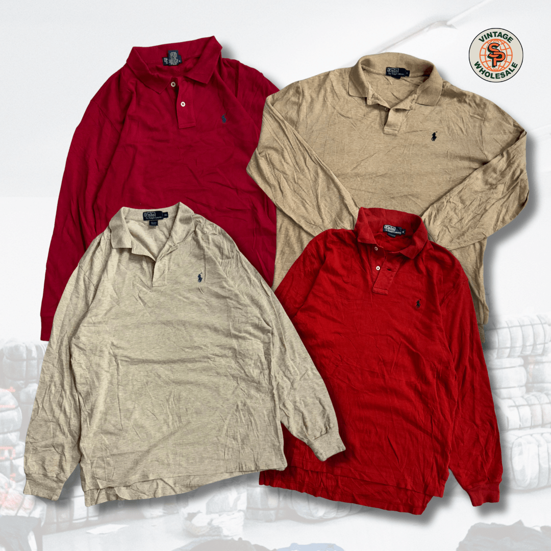 10x Polos Ralph Lauren manga larga - SP Vintage Wholesale