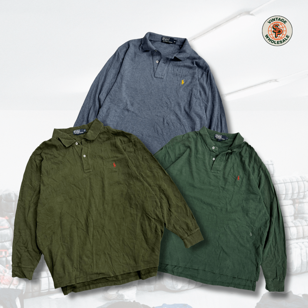 10x Polos Ralph Lauren manga larga - SP Vintage Wholesale