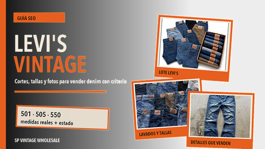 Portada editorial de SP Vintage sobre pantalones Levi's vintage para resellers