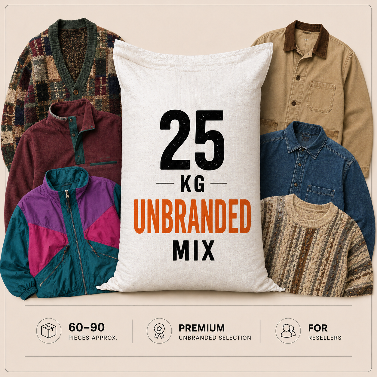 25kg Vintage specialist bundle unbranded mix