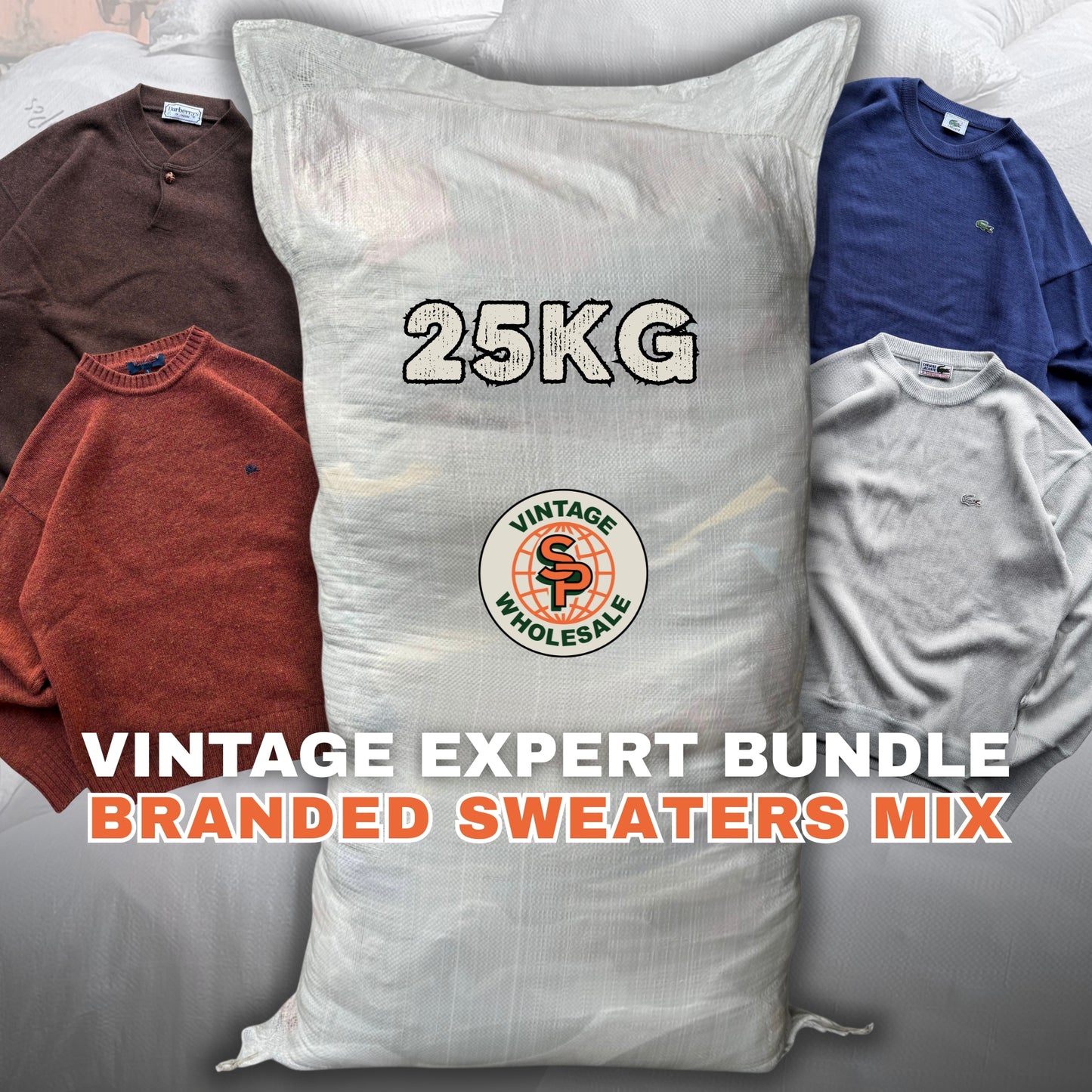 25kg Vintage expert bundle branded sweaters mix