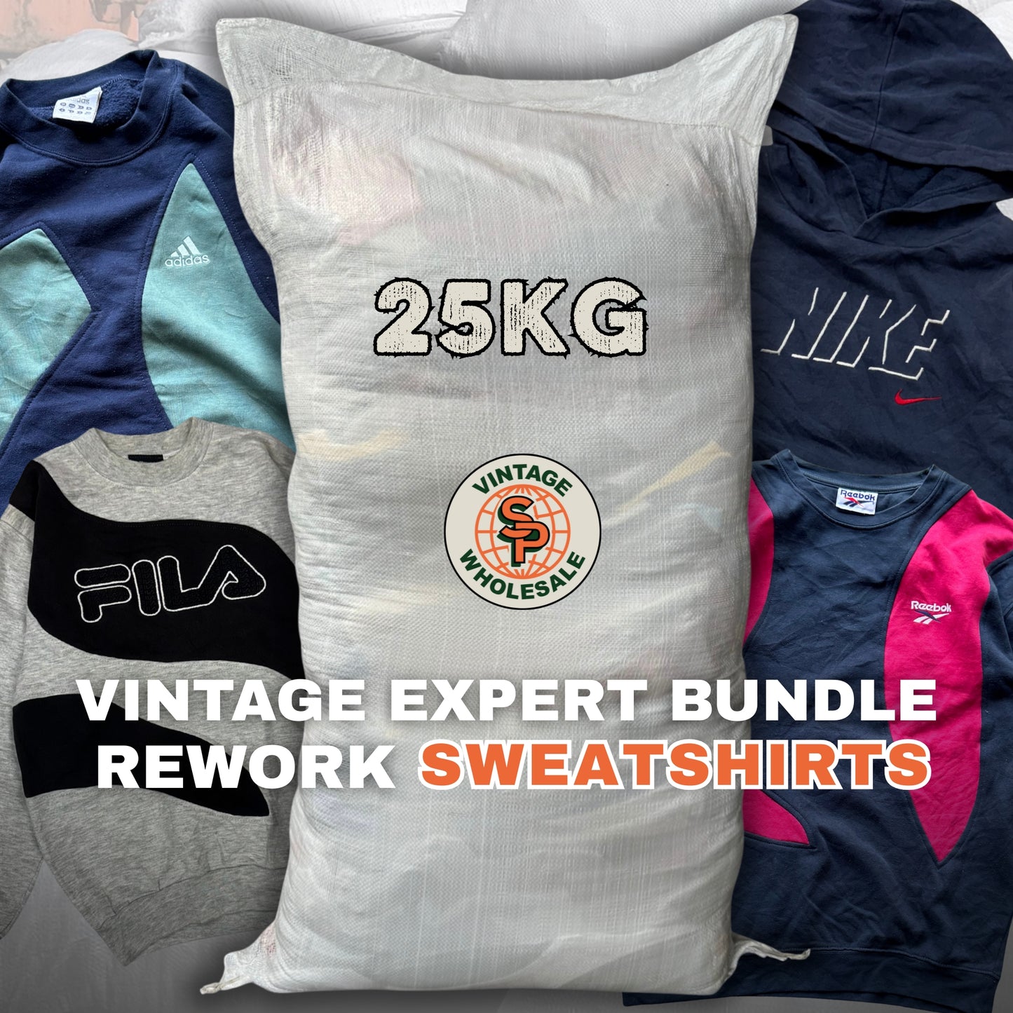 25kg Vintage expert bundle branded rework sweatshirts