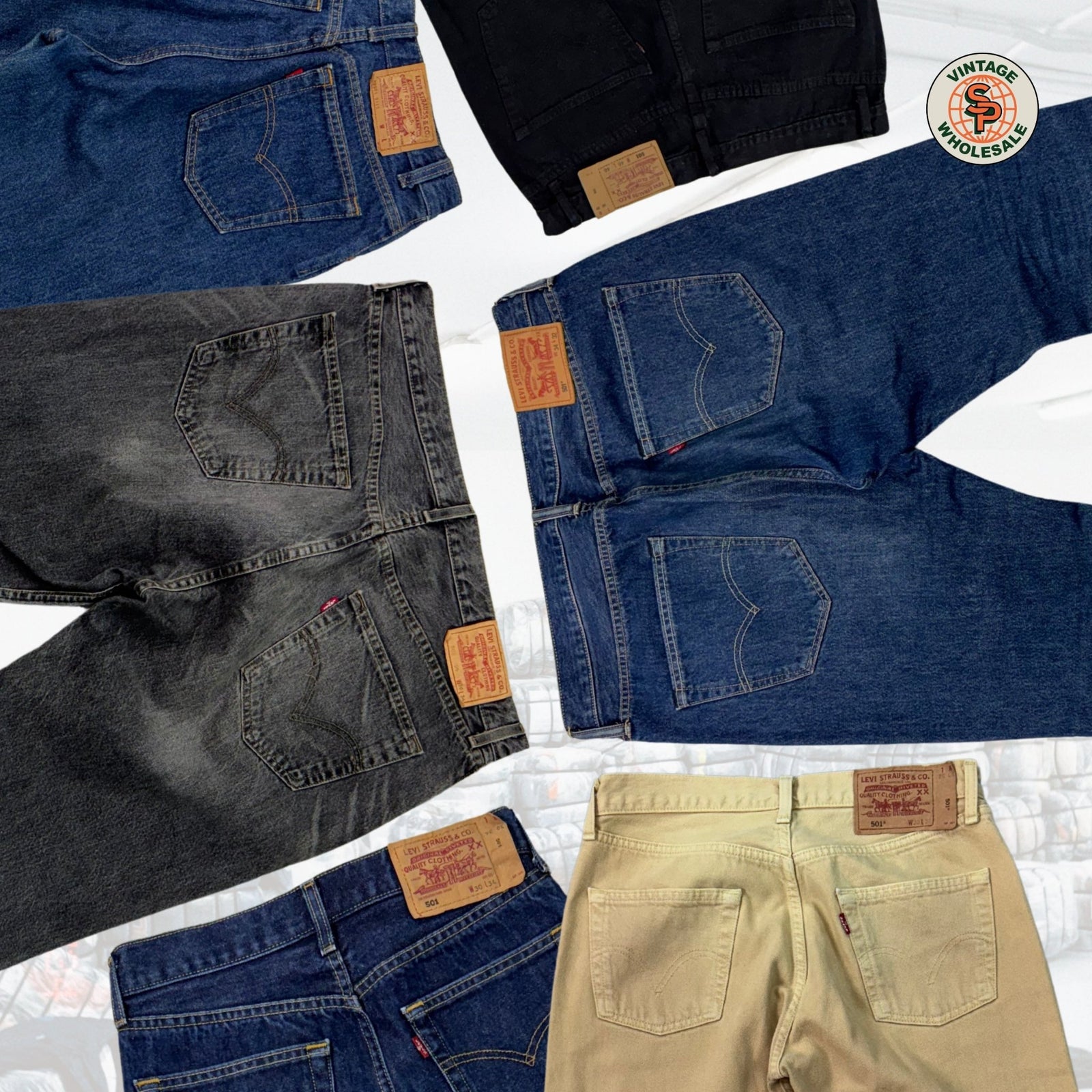 10kg Pantaloni Levi's 501, 505, 550 - SP Vintage Wholesale  