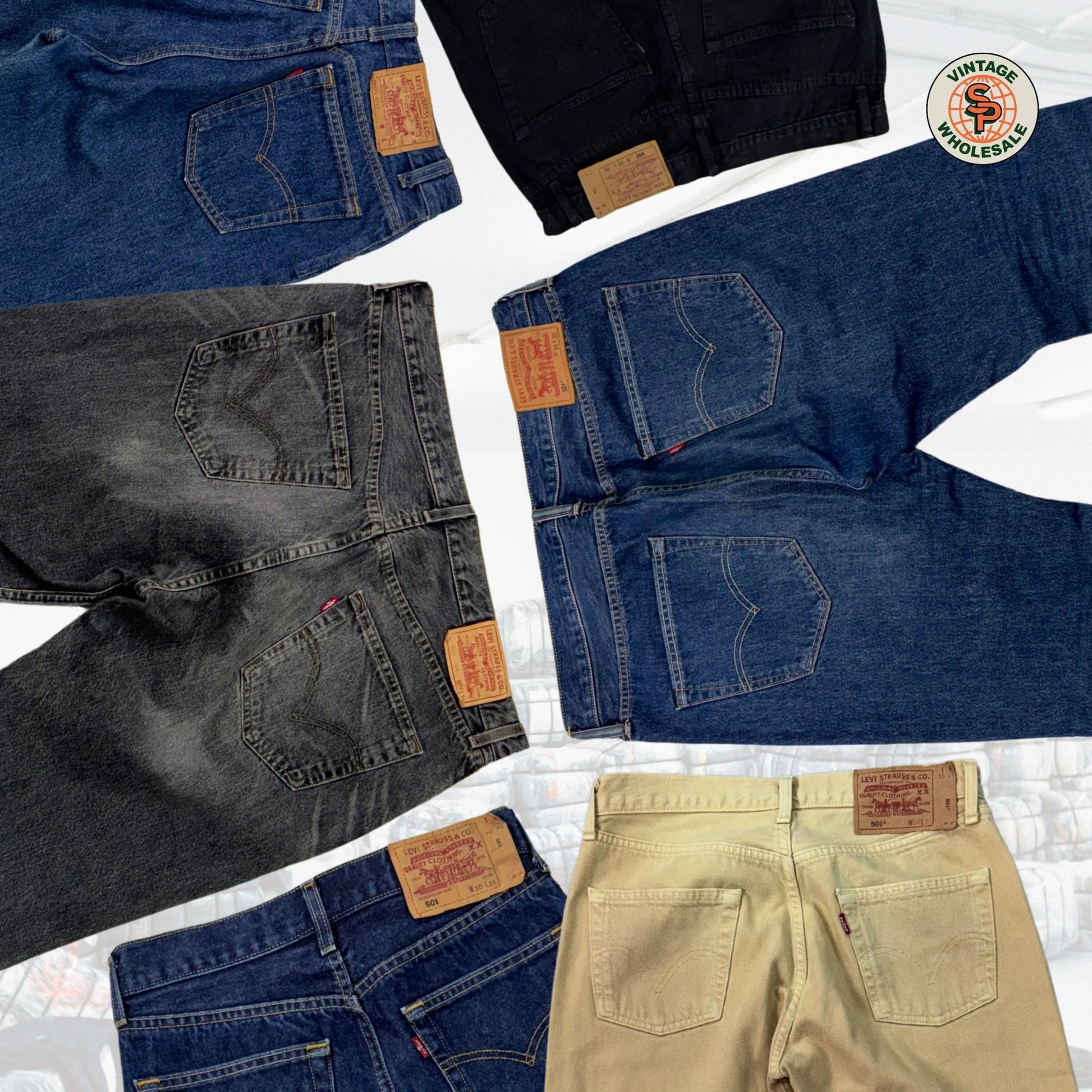 10kg Pantalones Levi's 501, 505, 550 - SP Vintage Wholesale  
