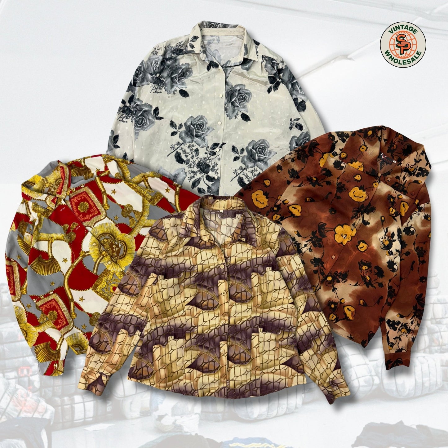 10x Blusas estampadas vintage - SP Vintage Wholesale  