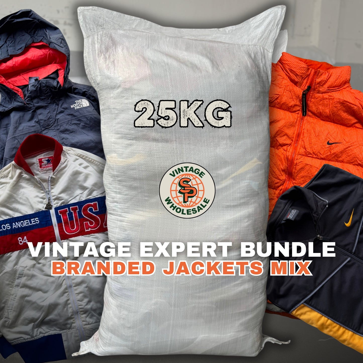 25kg Vintage expert bundle branded jackets mix