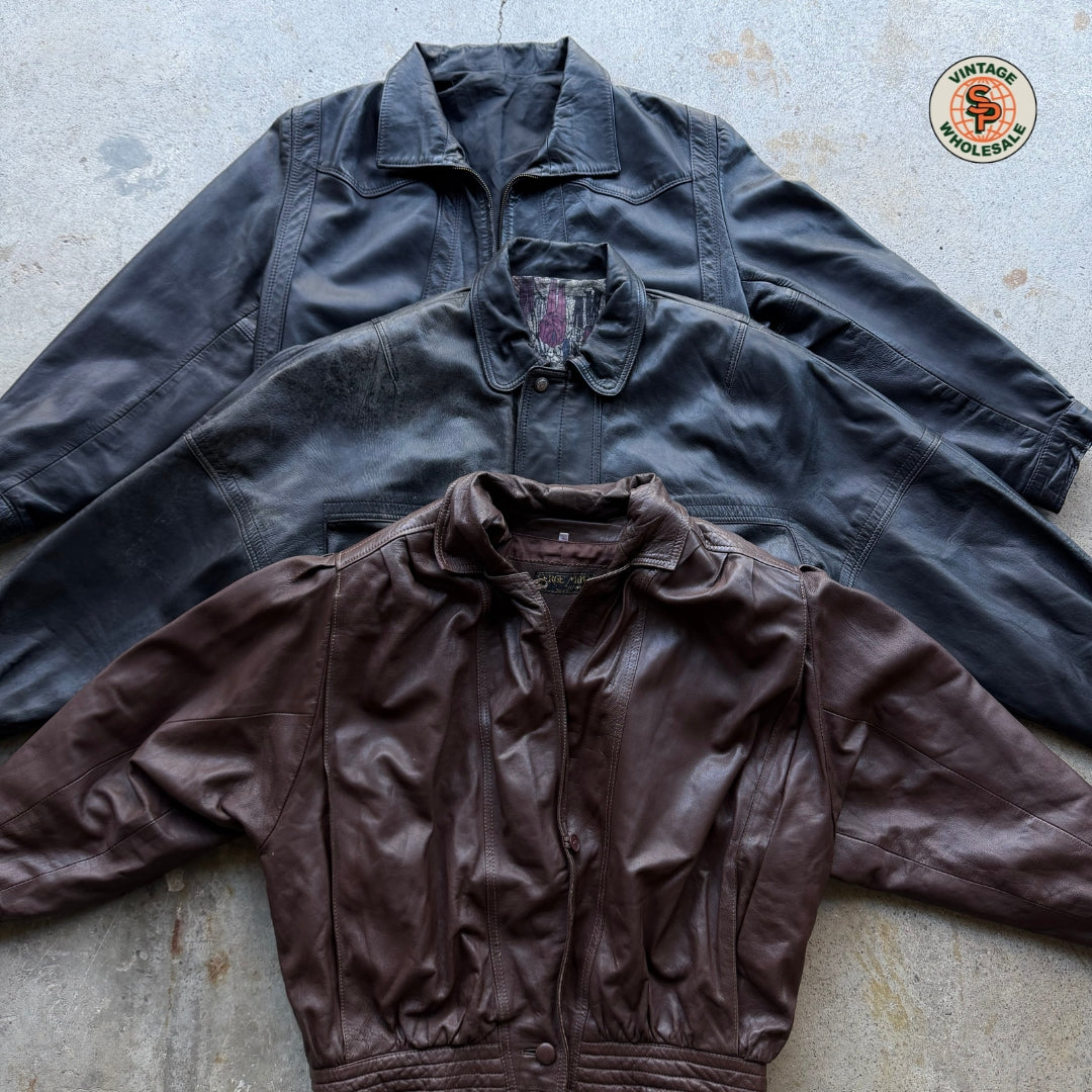 10x Bomber de piel vintage