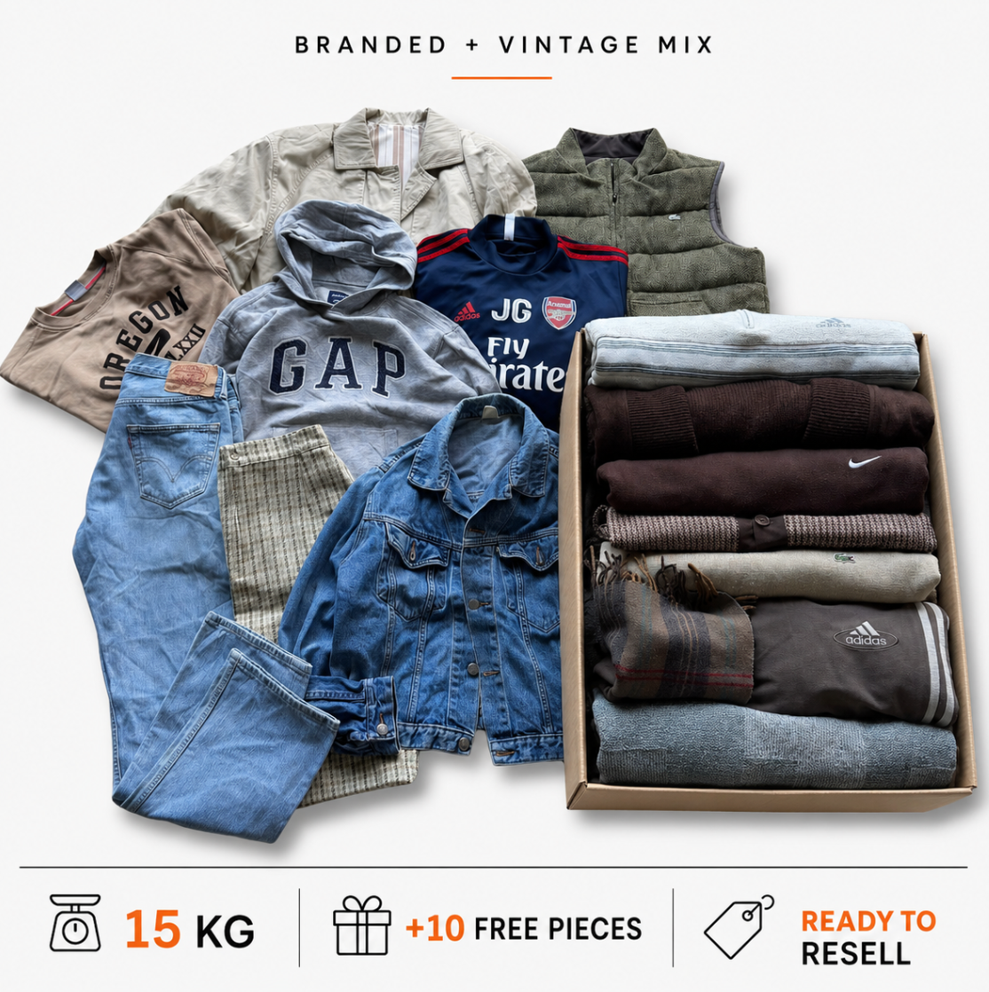 MIX BRANDED + VINTAGE RESELLER BOX 15KG