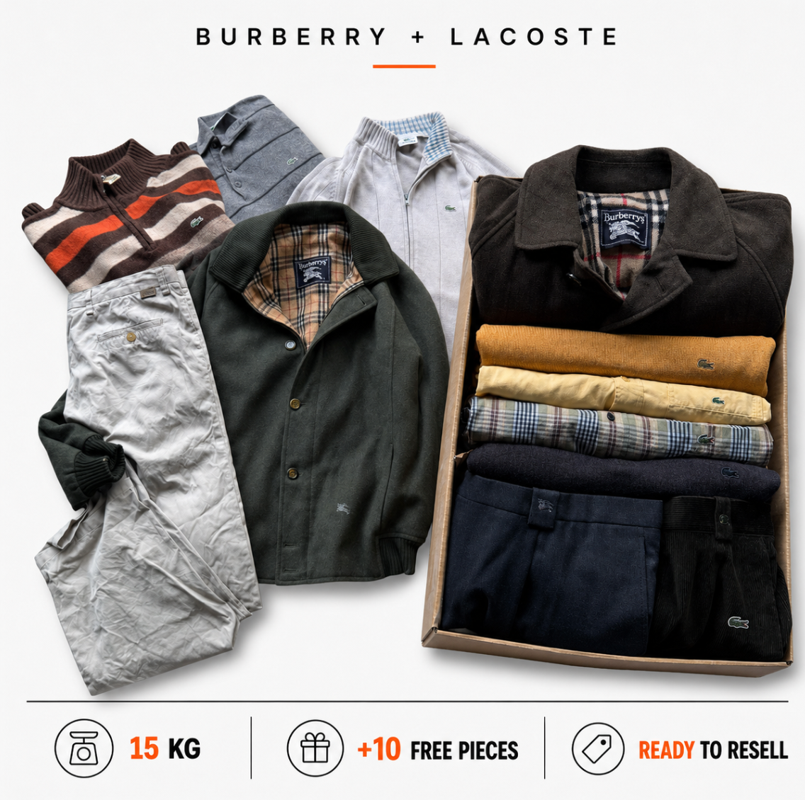 PRE-ORDER BURBERRY + LACOSTE RESELLER BOX 15KG