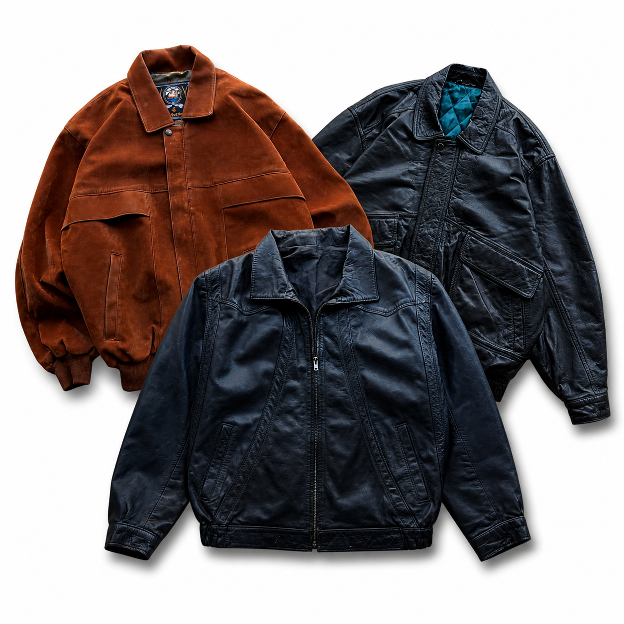 10x Bomber de piel vintage