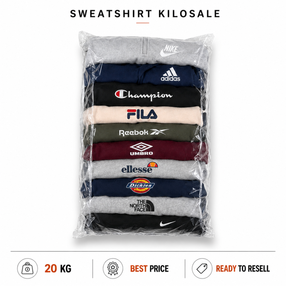 Branded sweatshirt vintage kilosale 20kg