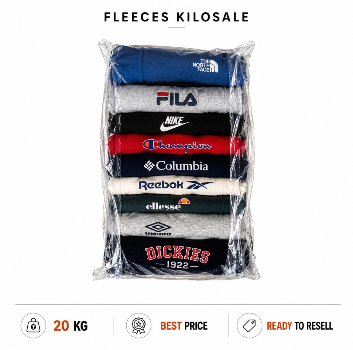 Branded fleeces vintage kilosale 20kg