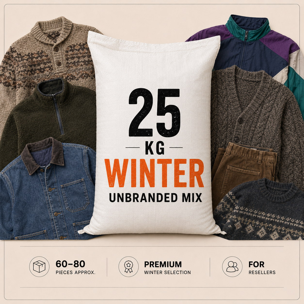 25kg Vintage specialist bundle winter unbranded mix