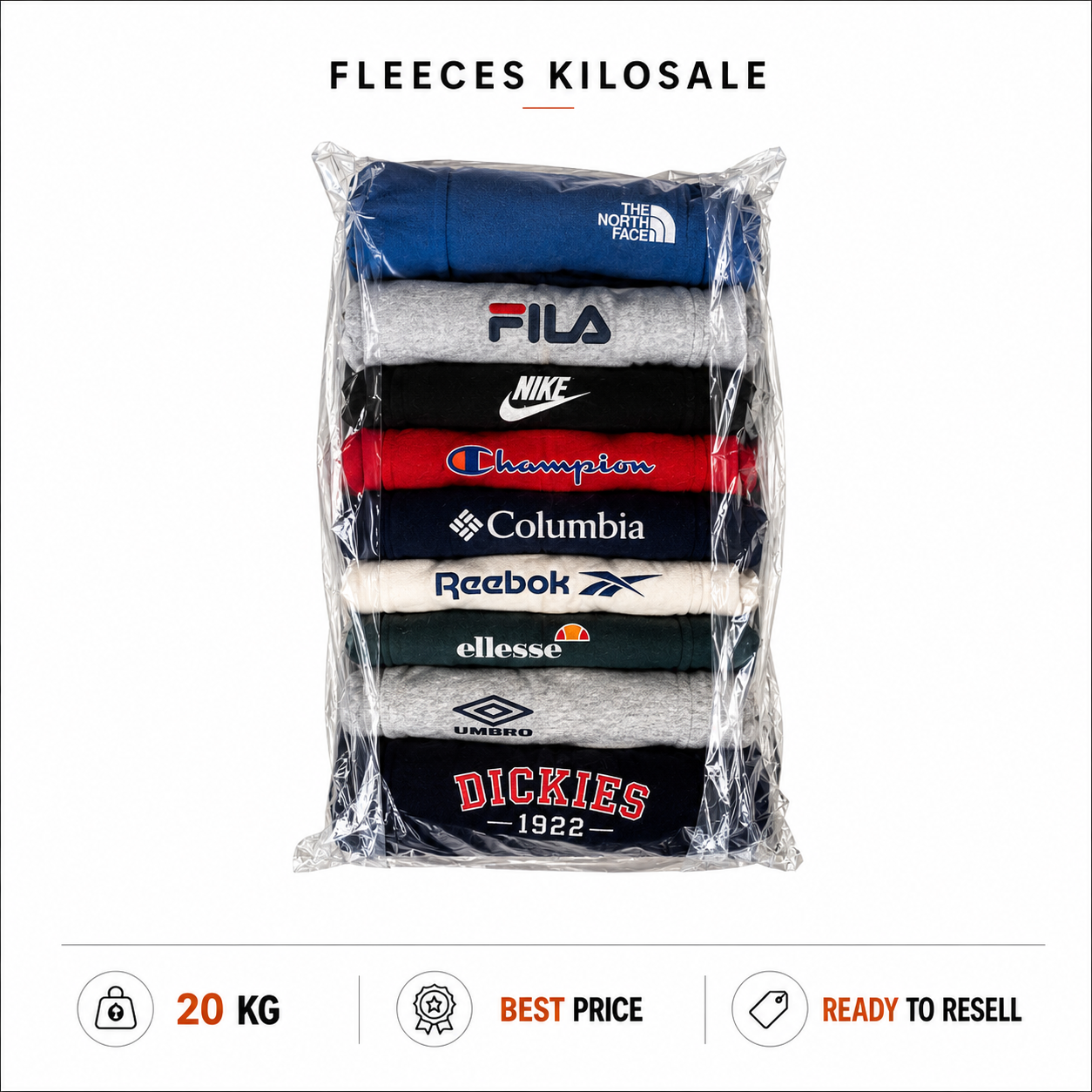 Branded fleeces vintage kilosale 20kg