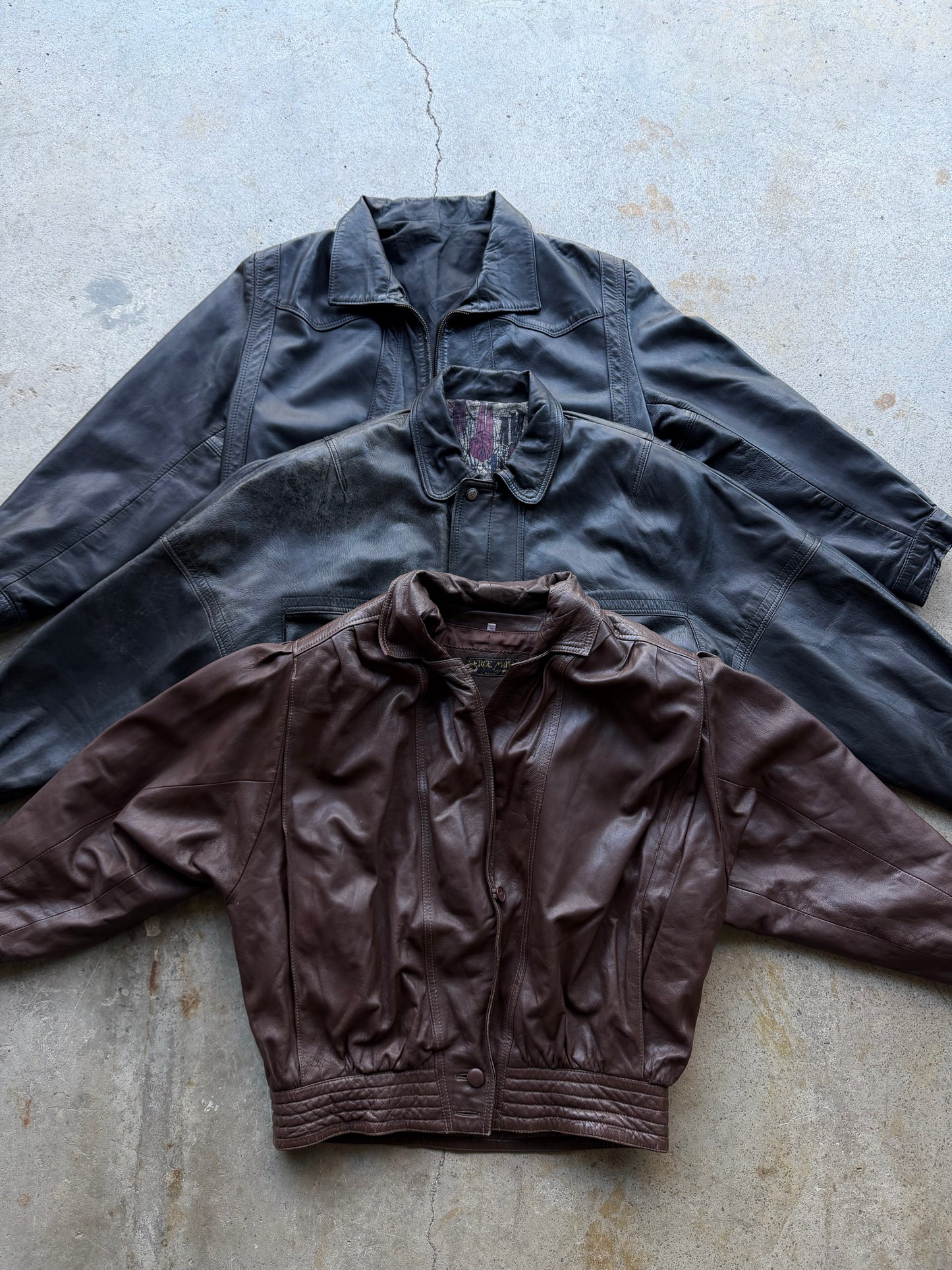 10x Chaquetas de cuero vintage