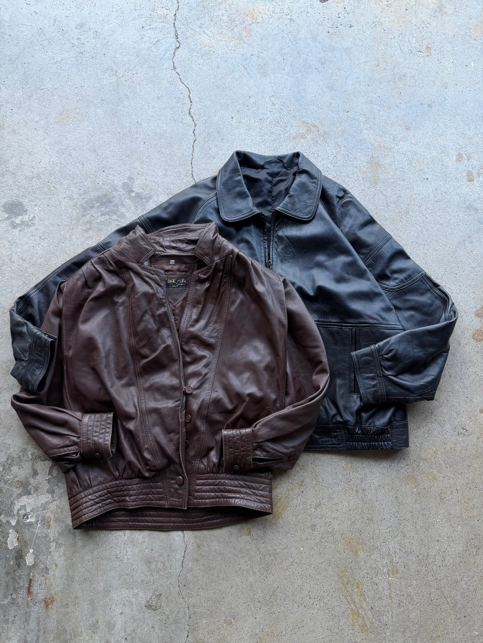 10x Chaquetas de cuero vintage