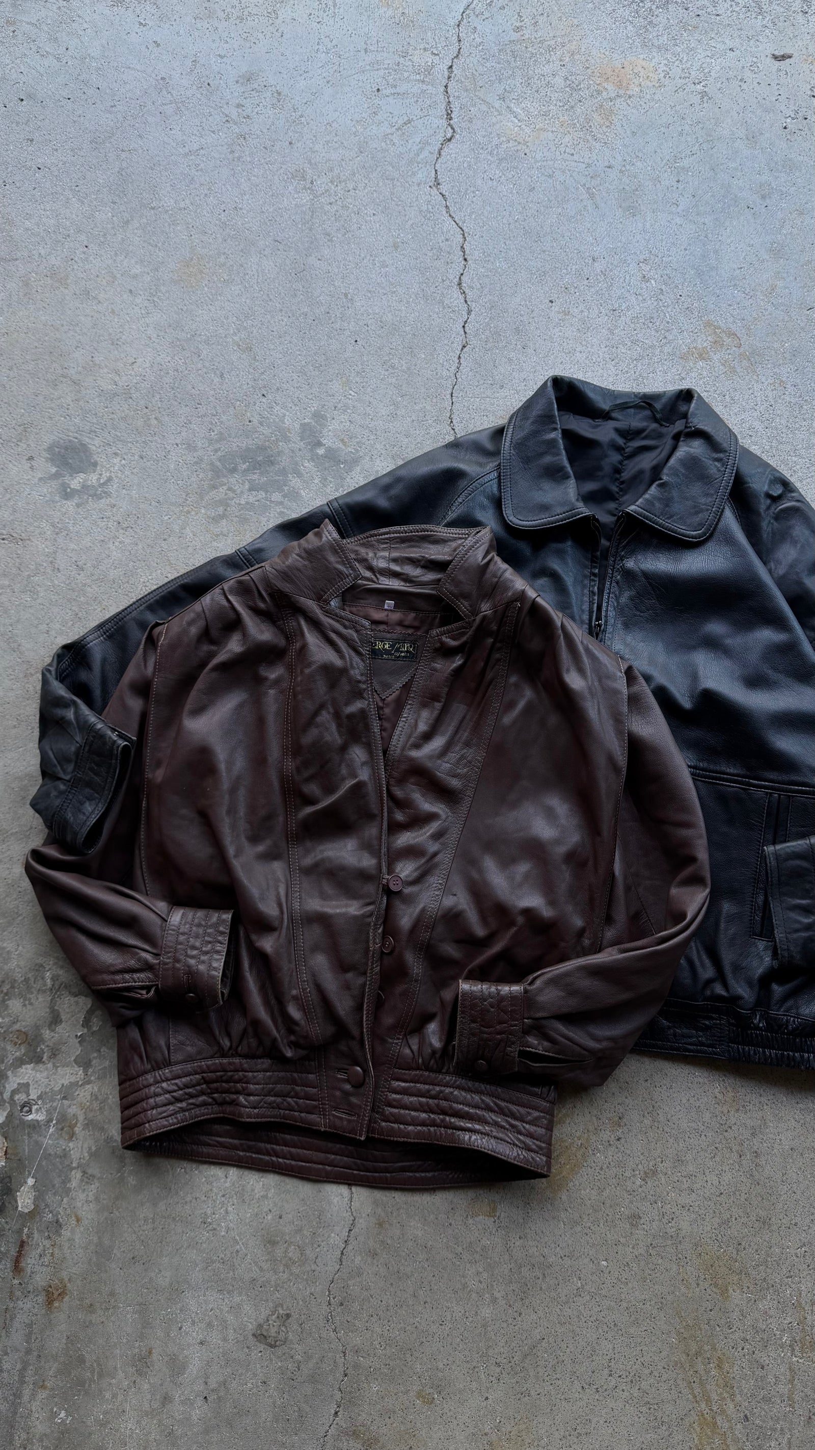 10x Chaquetas de cuero vintage