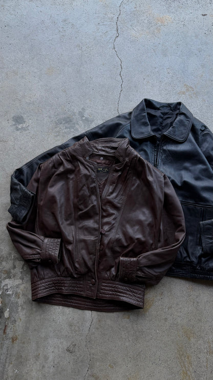 10x Chaquetas de cuero vintage