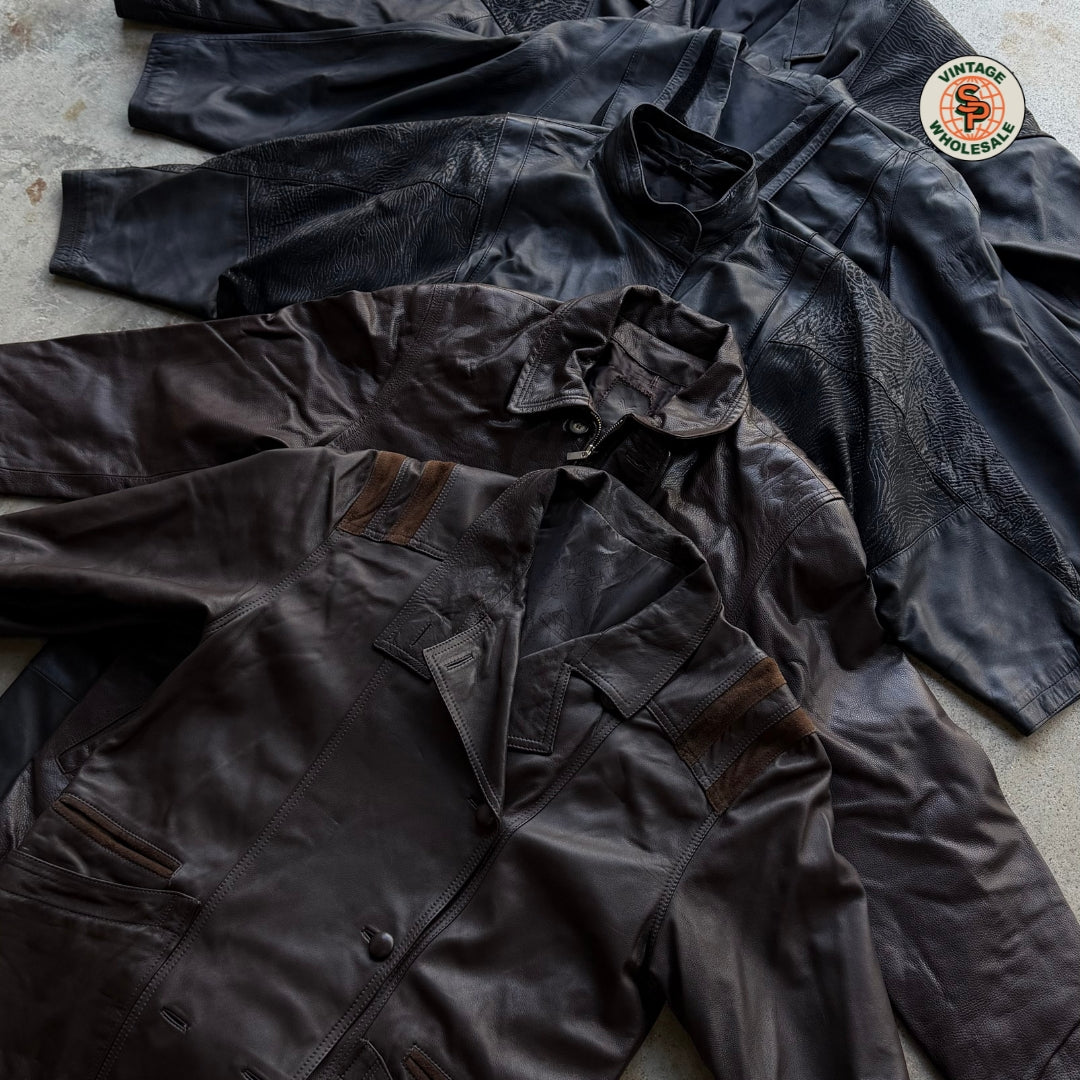 15x Chaquetas de piel vintage de mujer