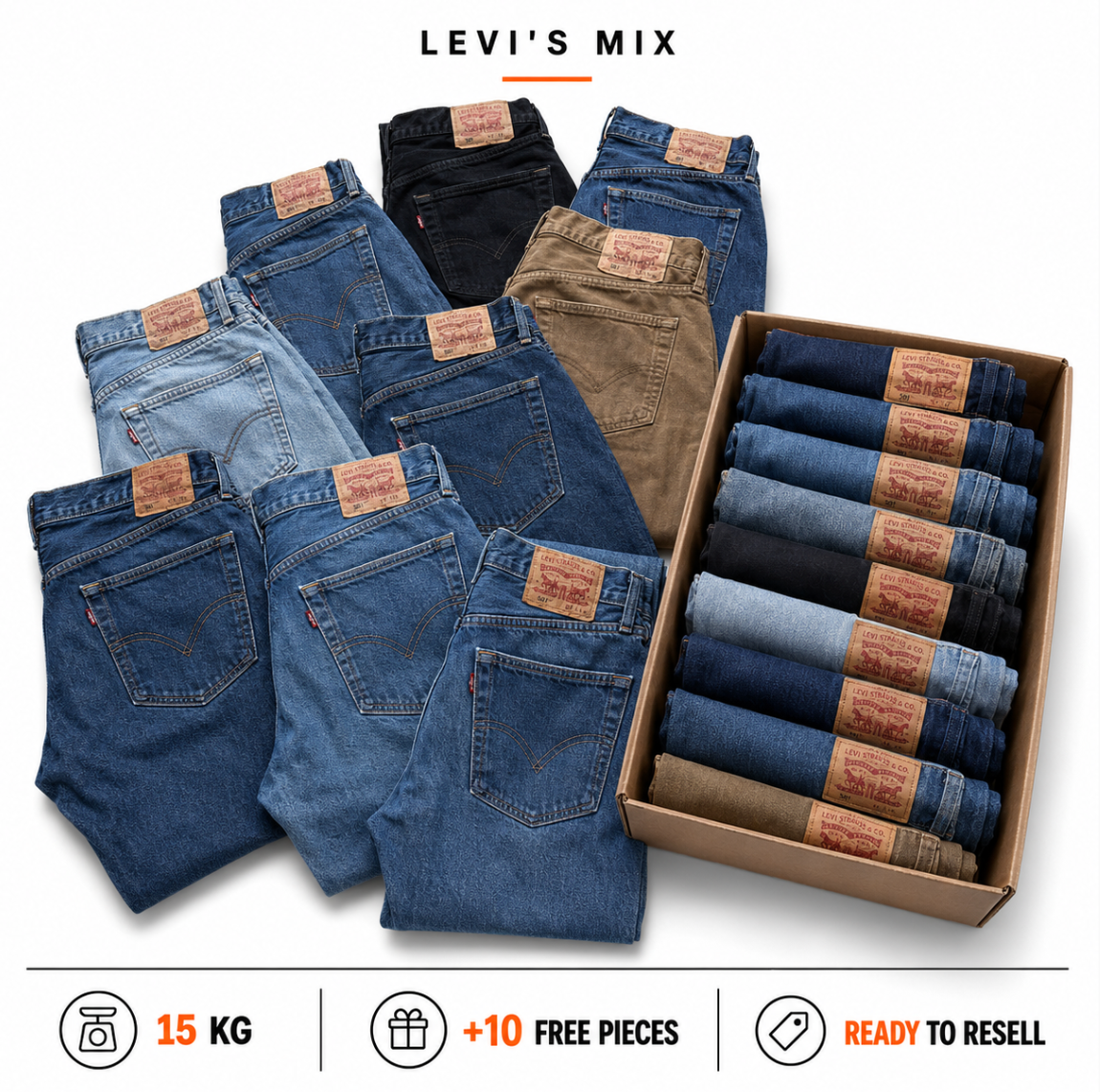 15kg Vintage Reseller Box Levi's mix