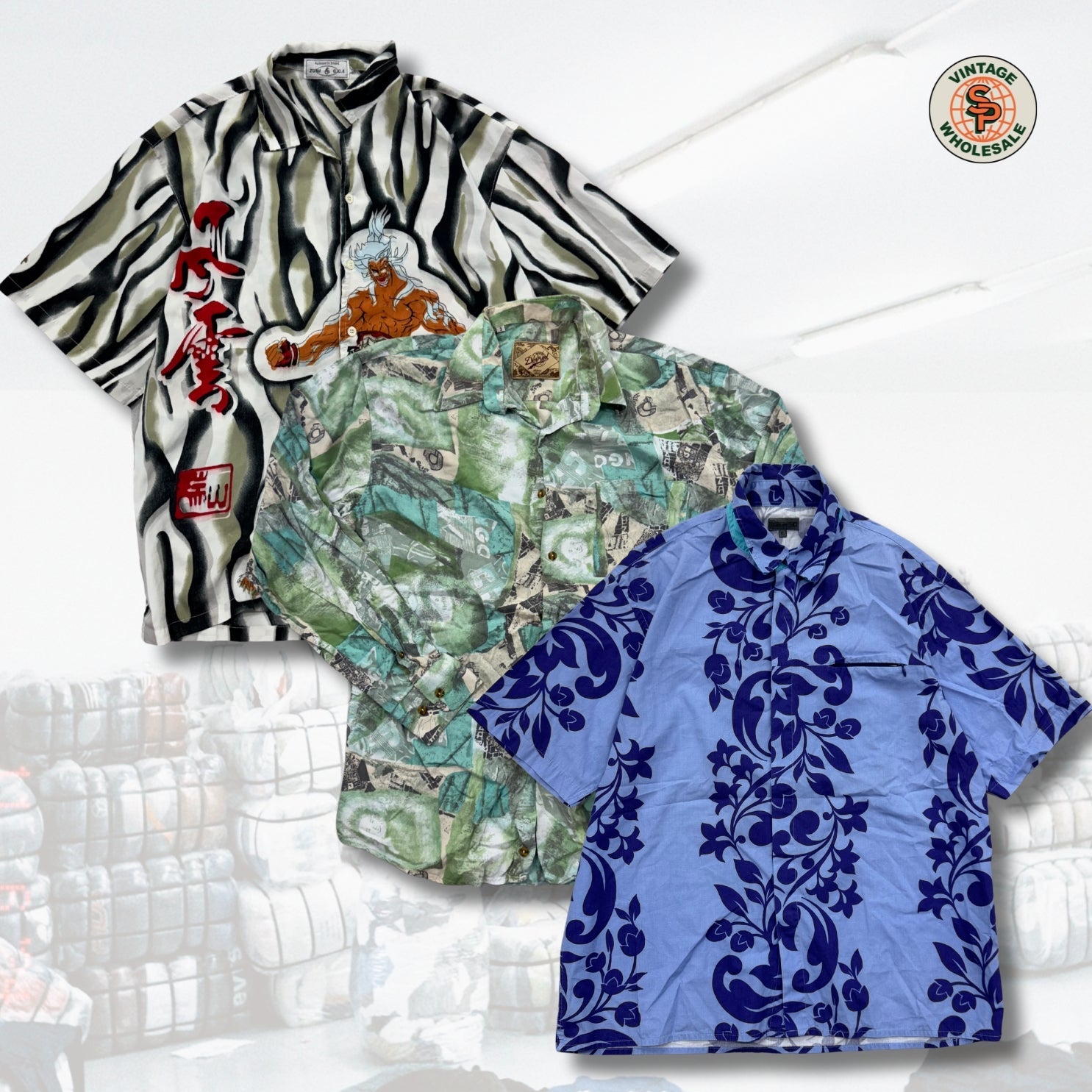PRE-ORDER 10kg camisas vintage hombre estampadas - SP Vintage Wholesale  