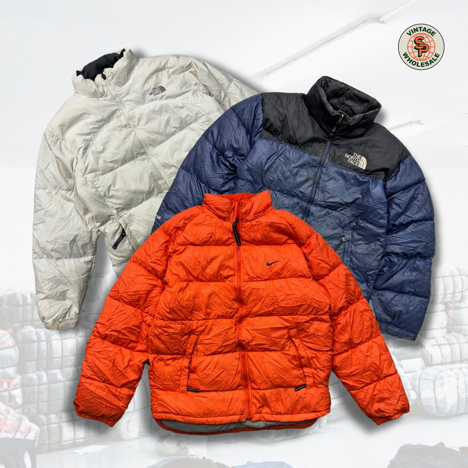 PRE-ORDER 10x Puffers vintage de marca por piezas - SP Vintage Wholesale