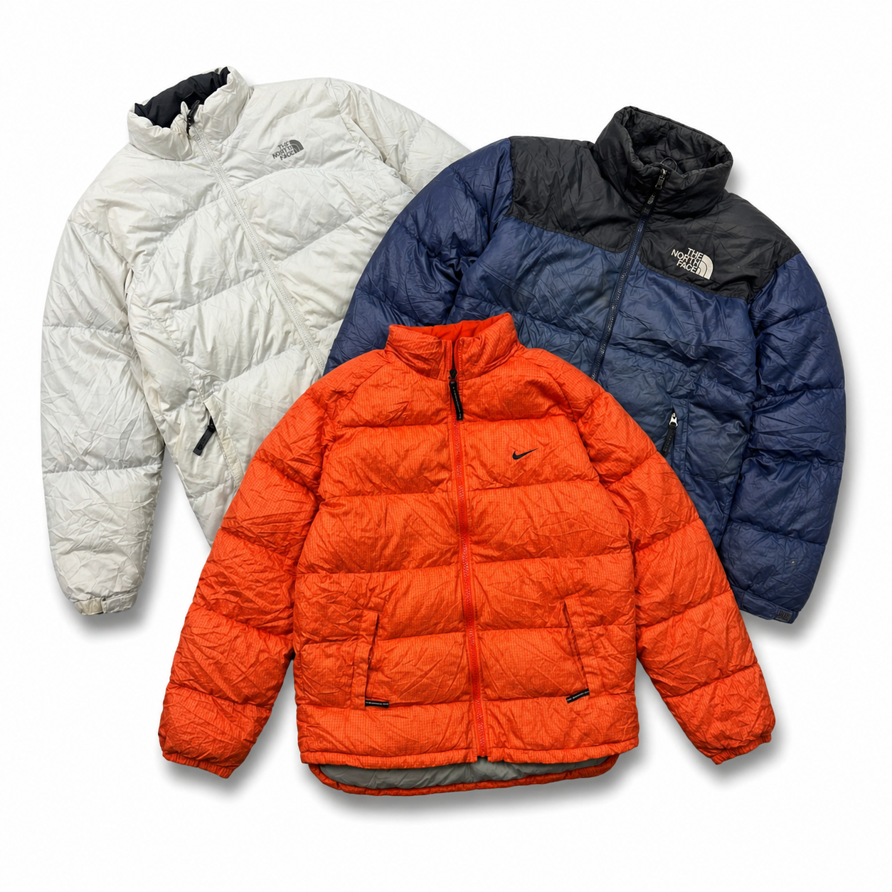 10x Puffers vintage de marca por piezas