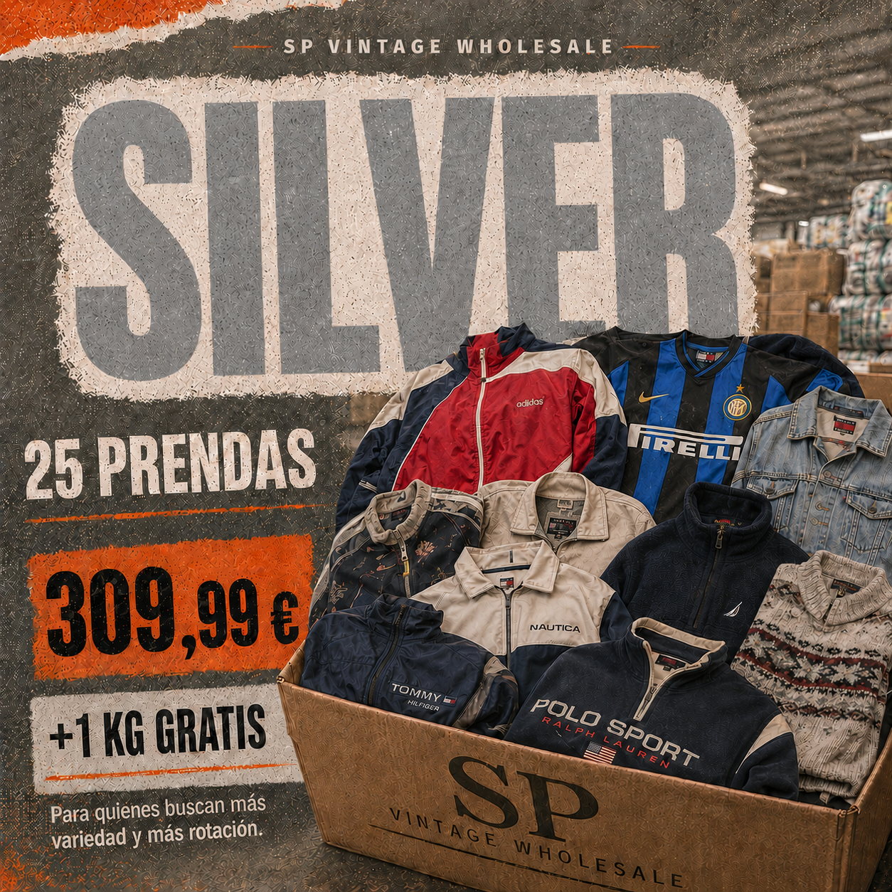 Silver Reseller Pack — 25 prendas + 1kg gratis