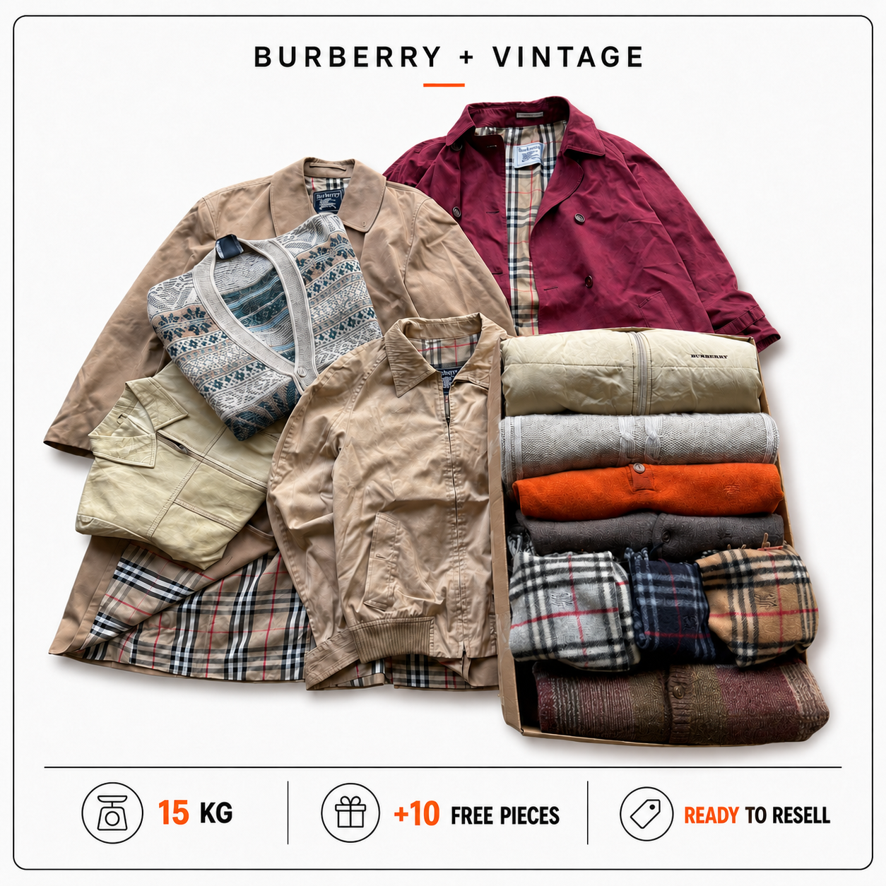 BURBERRY + VINTAGE RESELLER BOX 15KG