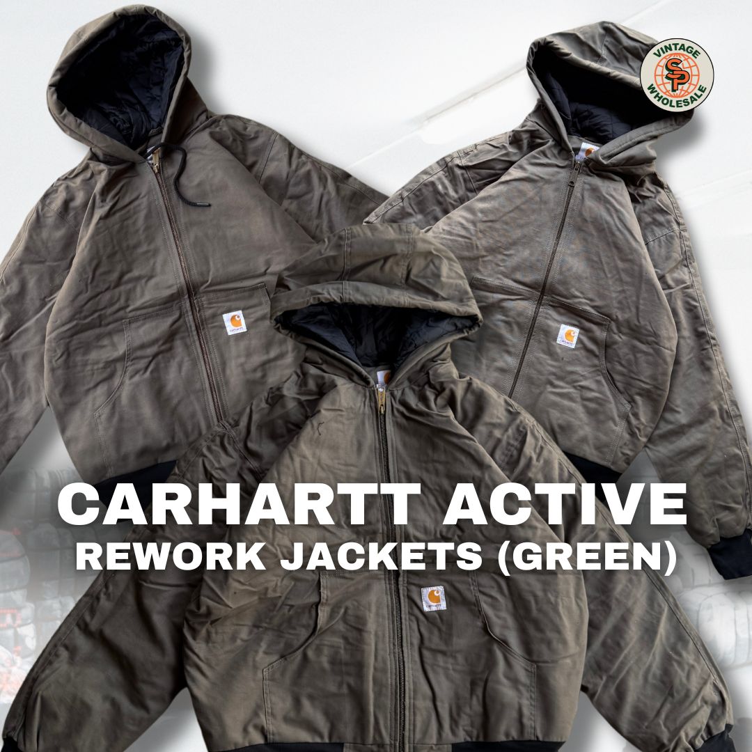 Carhartt Rework Active Caqui | Chaquetas vintage únicas por piezas - SP Vintage Wholesale