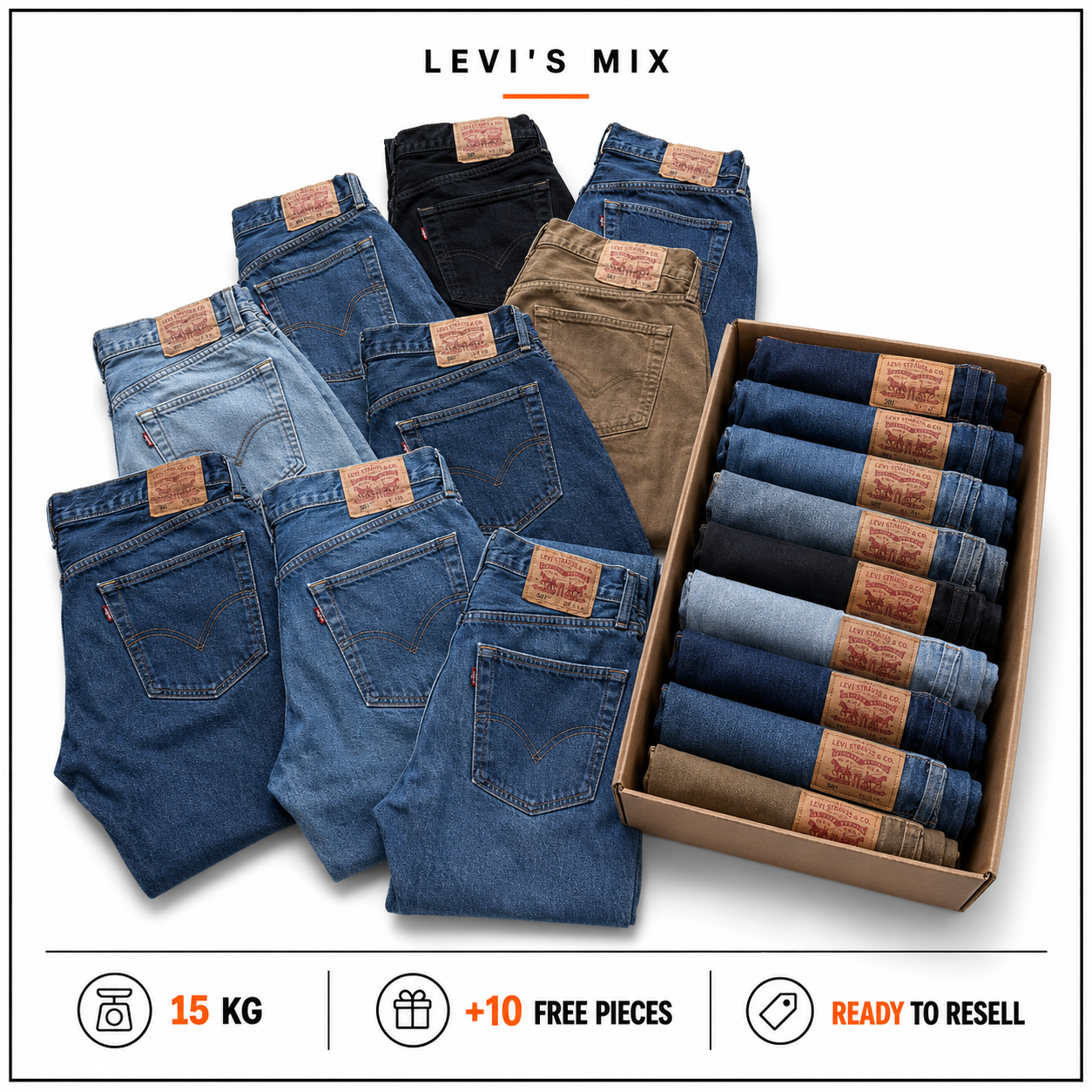 15kg Vintage Reseller Box Levi's mix