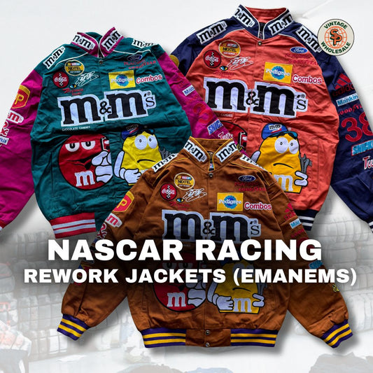 5x M&Ms Nascar racing rework jackets