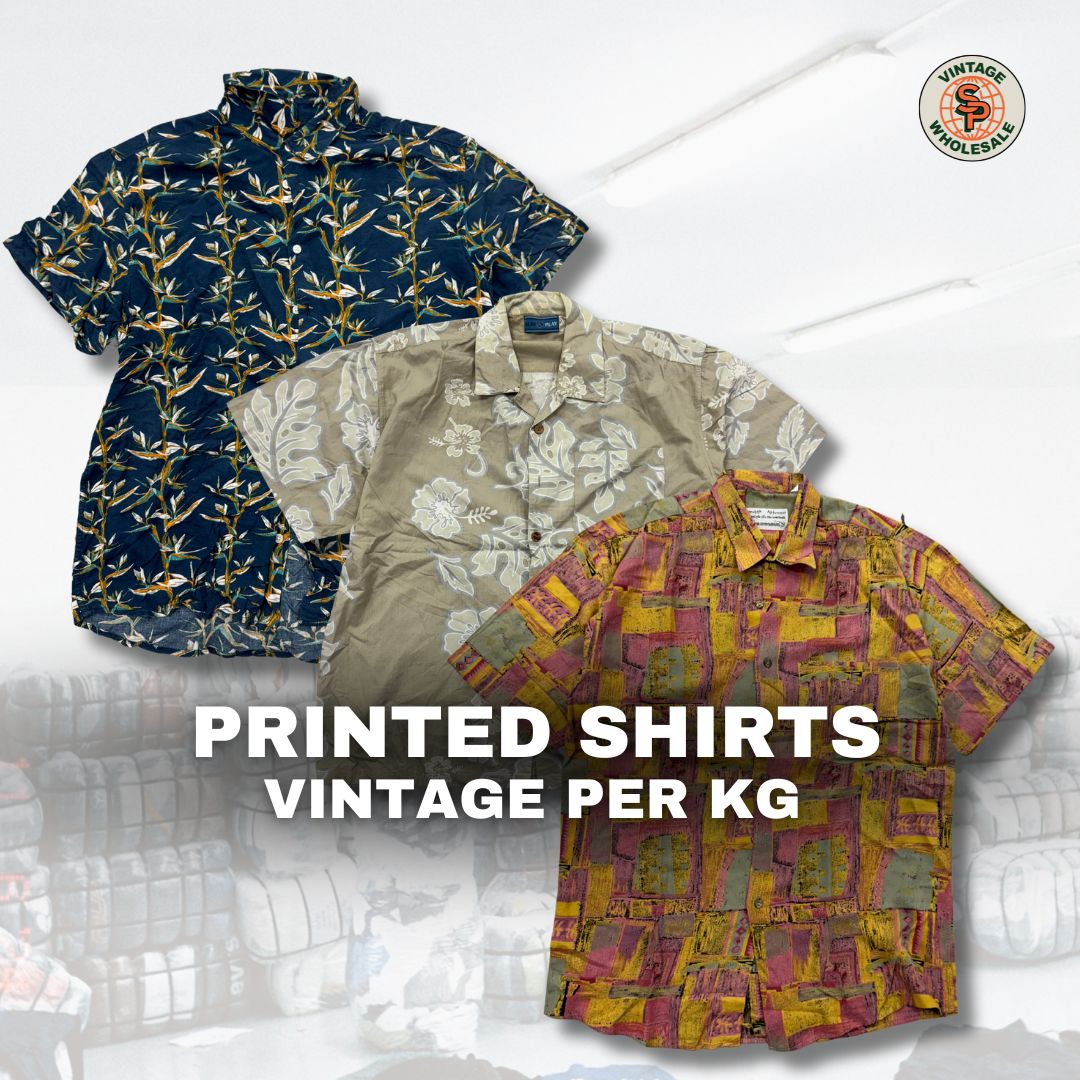 PRE - ORDER 10kg camisas vintage hombre estampadas - SP Vintage Wholesale