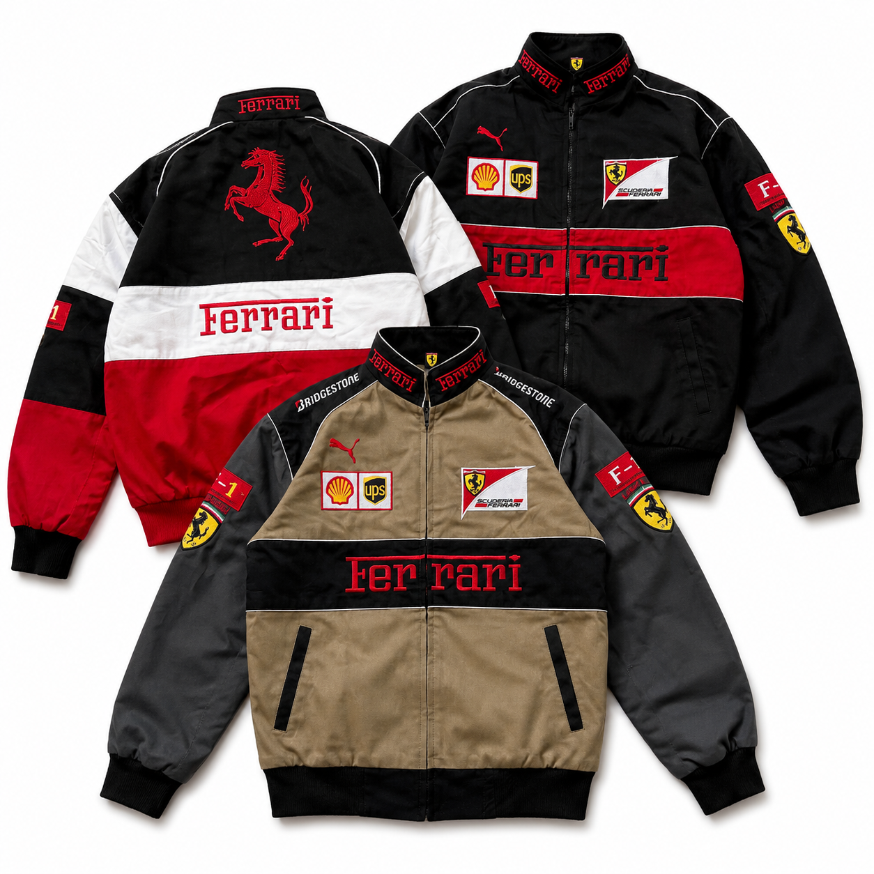 5x Ferrari vintage Nascar racing rework jackets