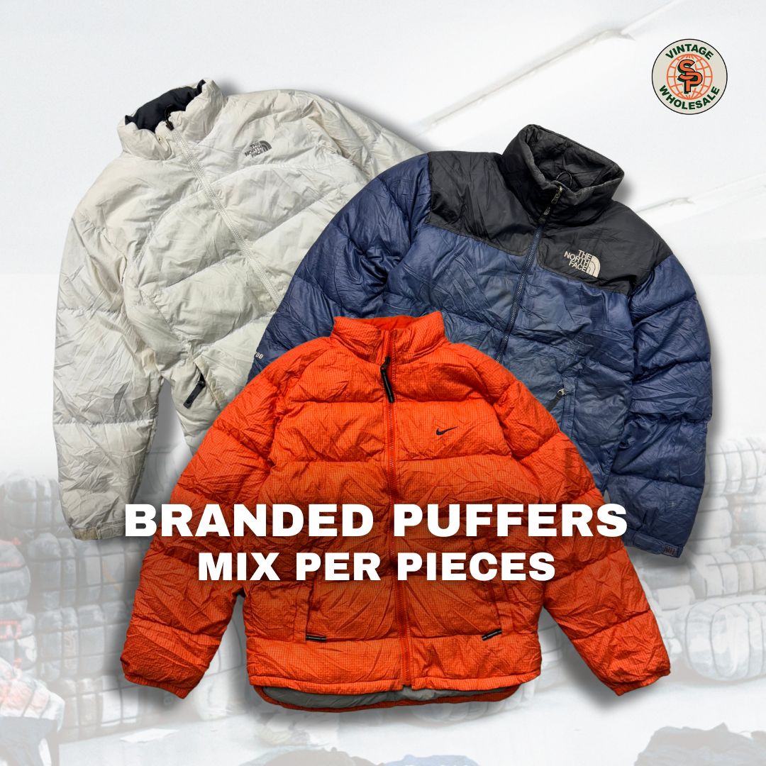 10x Puffers vintage de marca por piezas