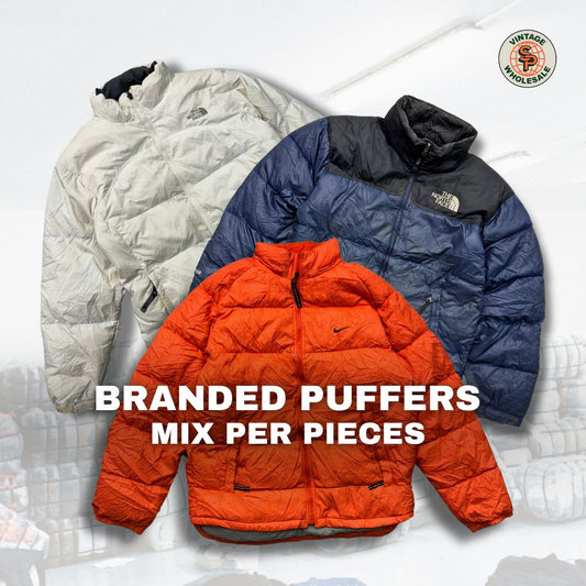 10x Puffers vintage de marca por piezas