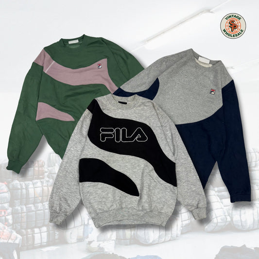 10x Sudaderas rework vintage Fila por piezas - SP Vintage Wholesale  