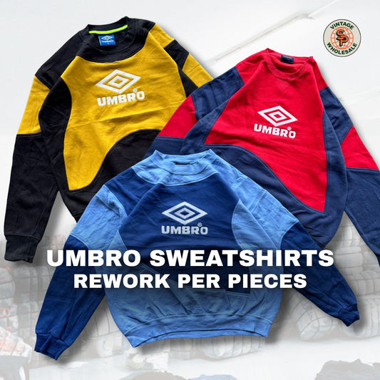 10x Sudaderas rework vintage Umbro por piezas